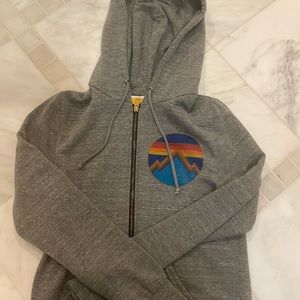 Grey aviator nation zip up with hood